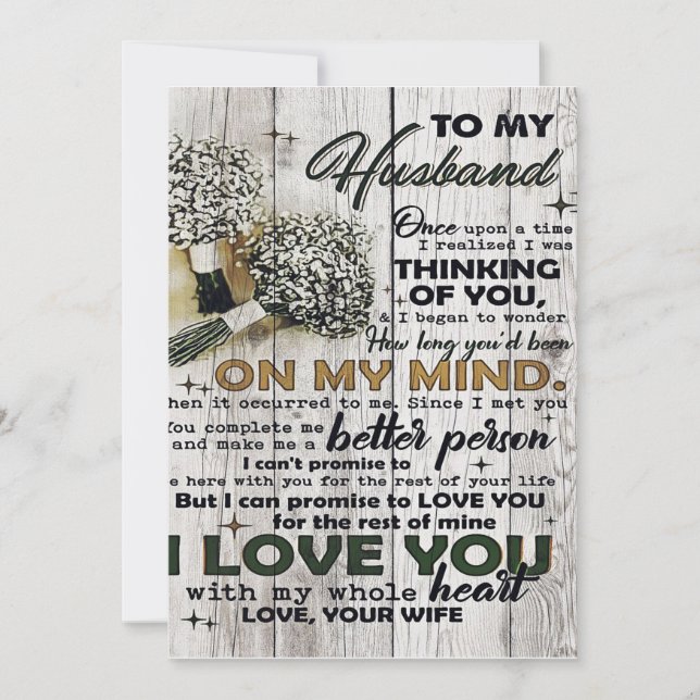 Cartes Pour Fêtes Annuelles Cute Letter To Husband | Lovely Gift | Father Day (Devant)