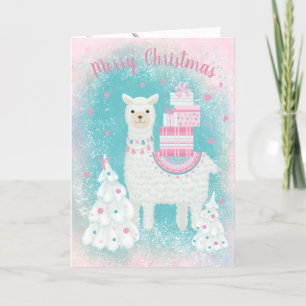 Cartes Pour Fêtes Annuelles Cute Llama avec cadeaux de Noël