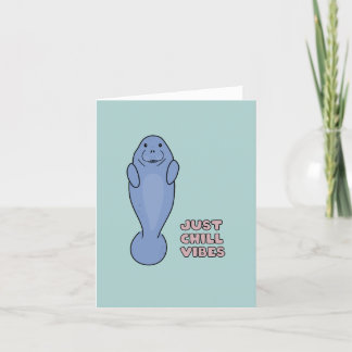 Cartes Pour Fêtes Annuelles Cute Manat avec Vibes de frissons