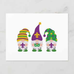 Cartes Pour Fêtes Annuelles Cute Mardi Gras Gnome