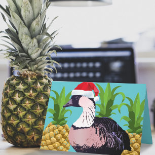 Cartes Pour Fêtes Annuelles Cute Mele Kalikimaka Hawaiian Nene Goose Pineappa