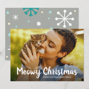 Cartes Pour Fêtes Annuelles Cute Meowy Christmas Animaux Amoureux de les chats