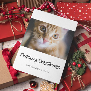 Cartes Pour Fêtes Annuelles Cute Meowy Photo pour animaux de compagnie de Noël