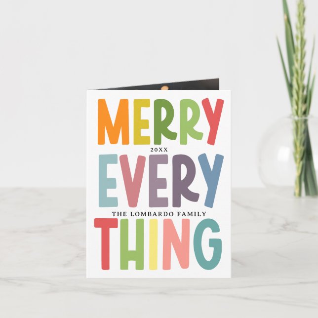 Cartes Pour Fêtes Annuelles Cute Merry Everything Inclusive 2 photo (Devant)