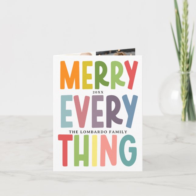 Cartes Pour Fêtes Annuelles Cute Merry Everything Inclusive 4 photo COLLAGE (Devant)