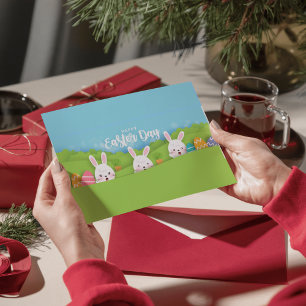 Cartes Pour Fêtes Annuelles Cute minimaliste poussins Vintages dans les bonnet