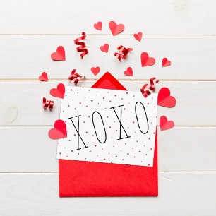 Cartes Pour Fêtes Annuelles Cute Modern Hearts XOXO Saint Valentin