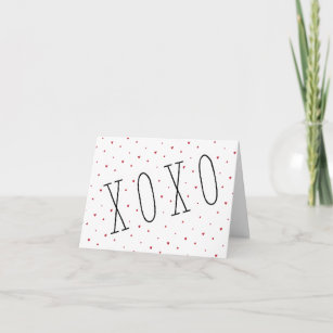 Cartes Pour Fêtes Annuelles Cute Modern Hearts XOXO Valentine's Day Note Card
