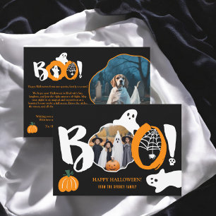 Cartes Pour Fêtes Annuelles Cute Moderne branché Boo fantômes 2 photos Hallowe