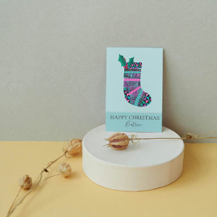 Cartes Pour Fêtes Annuelles Cute Noël Stocker Motif géométrique Personnalisé