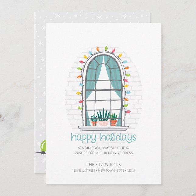 Cartes Pour Fêtes Annuelles Cute Nous avons Déménagé Nouvelle Maison Apparteme (Devant / Derrière)