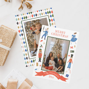 Cartes Pour Fêtes Annuelles Cute Nutcracker photo verticale Noël
