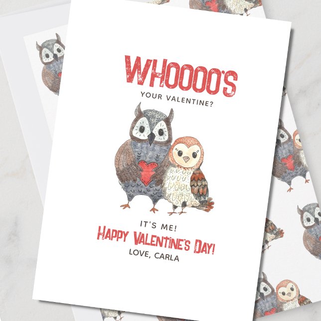 Cartes Pour Fêtes Annuelles Cute Owl Pun Saint Valentin (Créateur téléchargé)