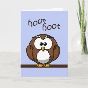 Cartes Pour Fêtes Annuelles Cute Owl Valentine's Day Salutation bleue