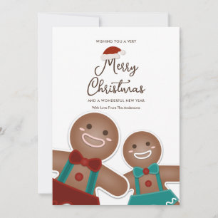 Cartes Pour Fêtes Annuelles Cute pain d'épices Cookies Buddies Joyeux Noël