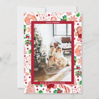 Cartes Pour Fêtes Annuelles Cute pain d'épices Noël Salutation Photo