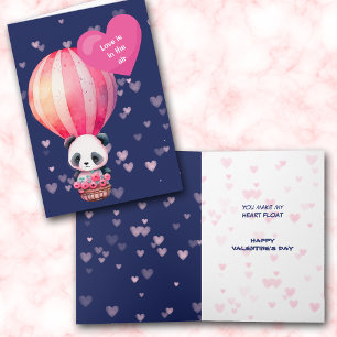 Cartes Pour Fêtes Annuelles Cute Panda Bear Love in the Air Valentine Card