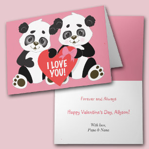 Cartes Pour Fêtes Annuelles Cute Panda Bears Valentine