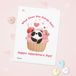 Cartes Pour Fêtes Annuelles Cute Panda dans Cupcake Custom Kids Saint-Valentin