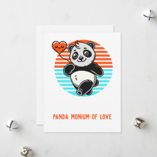 Cartes Pour Fêtes Annuelles Cute Panda "Panda-monium of Love"
