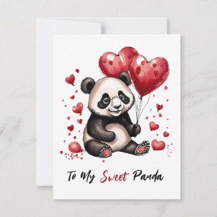 Cartes Pour Fêtes Annuelles Cute panda personnalisé valentine