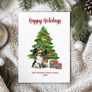 Cartes Pour Fêtes Annuelles Cute Papillon Chien Famille Noël