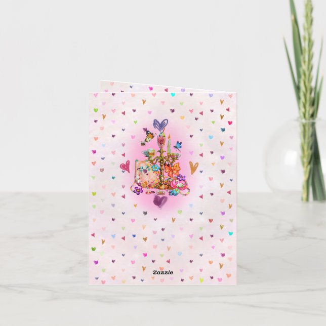 Cartes Pour Fêtes Annuelles Cute Pastel (Dos)