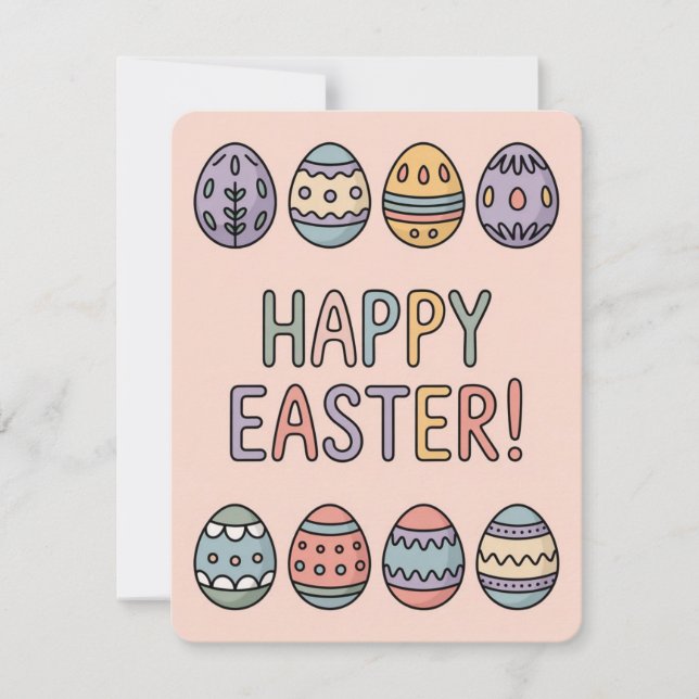 Cartes Pour Fêtes Annuelles Cute Pastel Easter Eggs Spring Holiday Card (Devant)