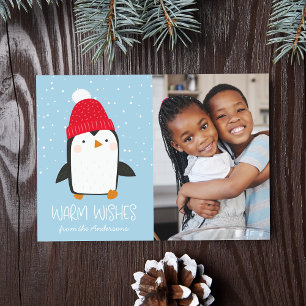 Cartes Pour Fêtes Annuelles Cute Penguin Chaleureux Voeux Photo