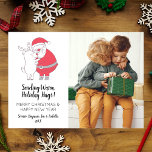 Cartes Pour Fêtes Annuelles Cute Père Noël Accrocher Reindeer Photo de Noël<br><div class="desc">Envoyez des câlins chauds avec cette carte de vacances avec Père Noël serrant un renne à côté de votre photo de famille. Ajoutez votre texte personnalisé,  vos noms et votre année pour personnaliser. Tout le monde a besoin d'un câlin cette année ! !</div>