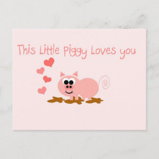 Cartes Pour Fêtes Annuelles Cute Pig Valentine's Day Postcard