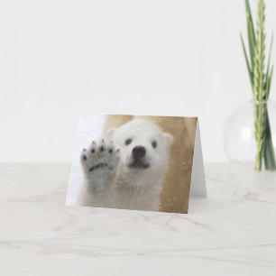 Cartes Pour Fêtes Annuelles Cute Polaire Bear Cub Waving
