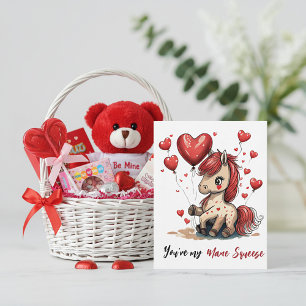 Cartes Pour Fêtes Annuelles Cute poney personnalisé valentine