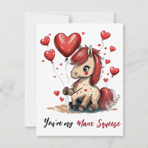 Cartes Pour Fêtes Annuelles Cute poney personnalisé valentine