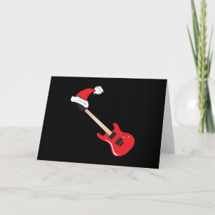 Cartes Pour Fêtes Annuelles Cute Red Guitar Santa Hat
