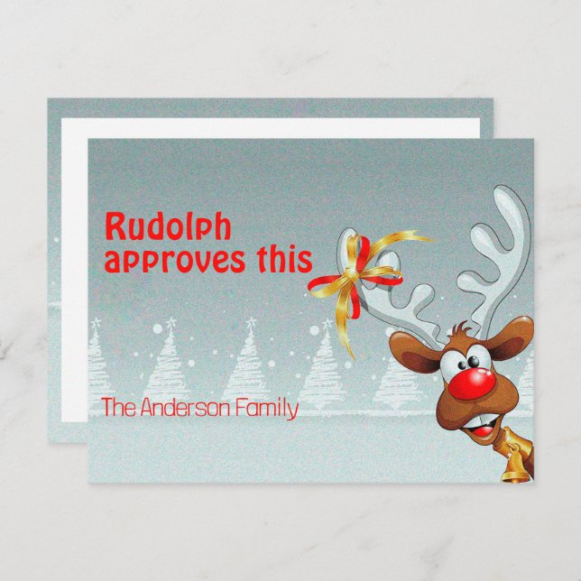 Cartes Pour Fêtes Annuelles Cute reindeer Rudolph christmas wishes Postcard (Devant / Derrière)