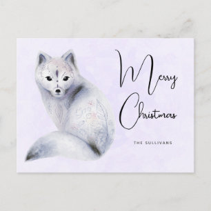 Cartes Pour Fêtes Annuelles Cute renard nordique avec marques florales Noël