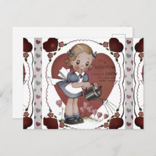 Cartes Pour Fêtes Annuelles Cute Retro Gardener Enfant Art Vintage