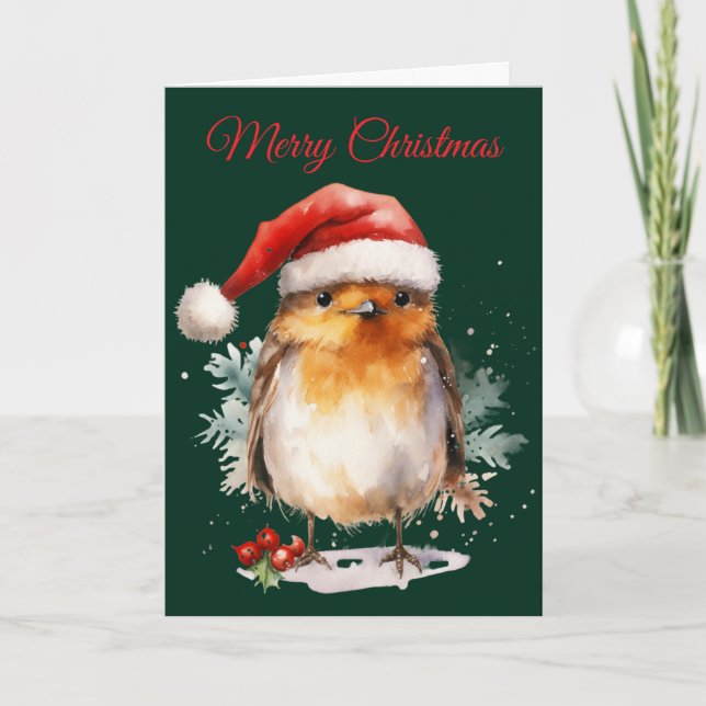 Cartes Pour Fêtes Annuelles Cute Robin (Devant)