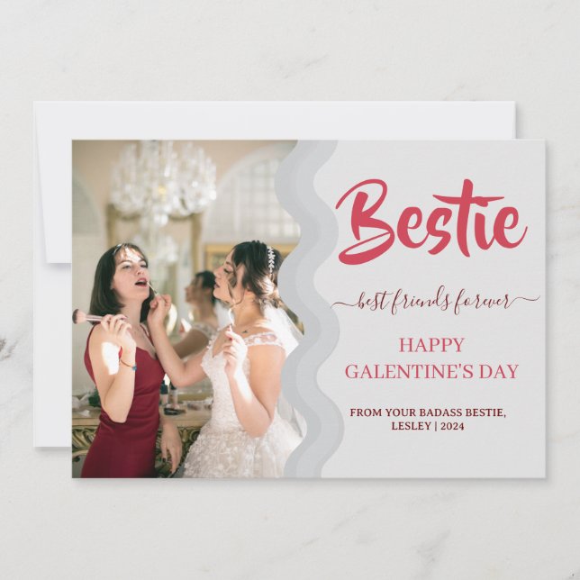 Cartes Pour Fêtes Annuelles Cute Rose Drip Happy Galentines day bestie Photo (Devant)
