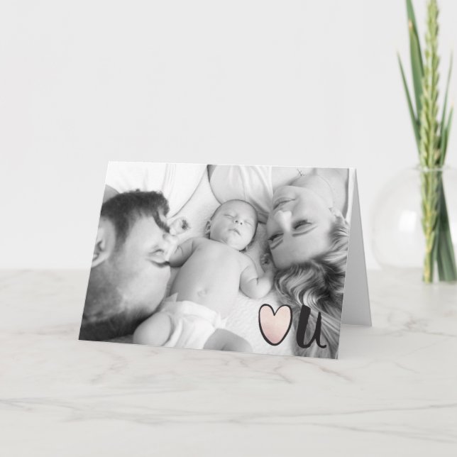 Cartes Pour Fêtes Annuelles Cute Rose Gold Heart You Valentine's Day Photo (Devant)