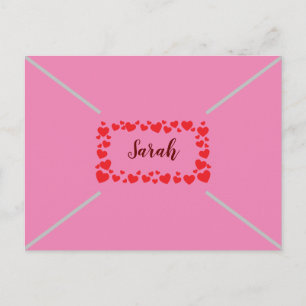 Cartes Pour Fêtes Annuelles Cute Rose Personnalisable Coeurs Valentines Jour