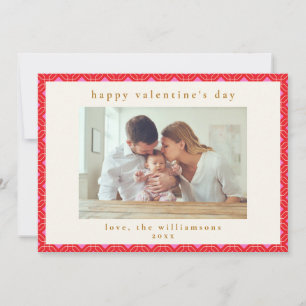 Cartes Pour Fêtes Annuelles Cute Rose Rouge Custom Family Photo Saint Valentin