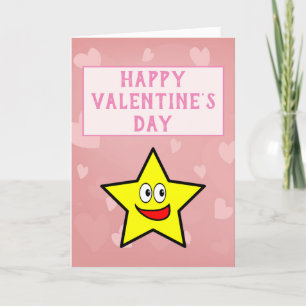 Cartes Pour Fêtes Annuelles Cute rose Valentine's Day Hearts Gold Star