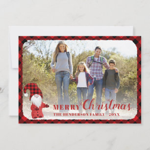 Cartes Pour Fêtes Annuelles Cute Rustic Personnalisé Photo de famille Noël