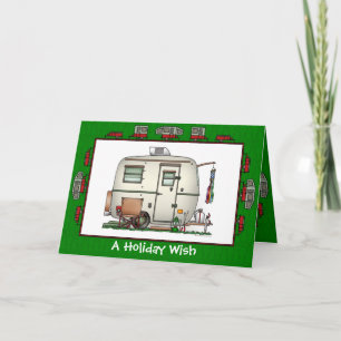 Cartes Pour Fêtes Annuelles Cute RV Vintage Glass Egg Camper Trailer