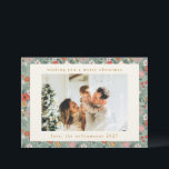 Cartes Pour Fêtes Annuelles Cute Sage Green Botanique Custom 2 Photo Noël<br><div class="desc">Cute Sage Green Botanique Custom 2 Photo Christmas Carte</div>