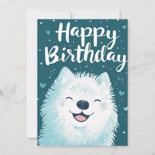 Cartes Pour Fêtes Annuelles Cute Samoyed Joyeux anniversaire