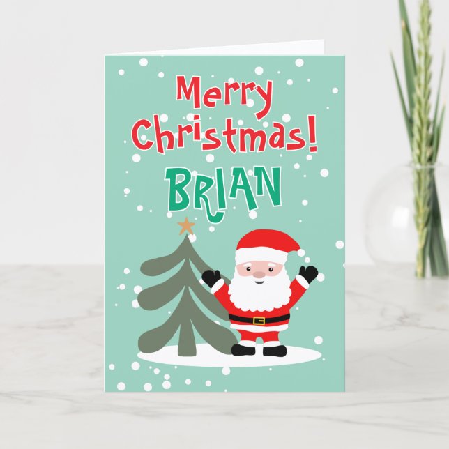 Cartes Pour Fêtes Annuelles Cute Santa Claus cartoon Christmas card for kids (Devant)
