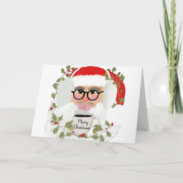 Cartes Pour Fêtes Annuelles Cute Santa Claus Red And White Merry Christmas (Devant)